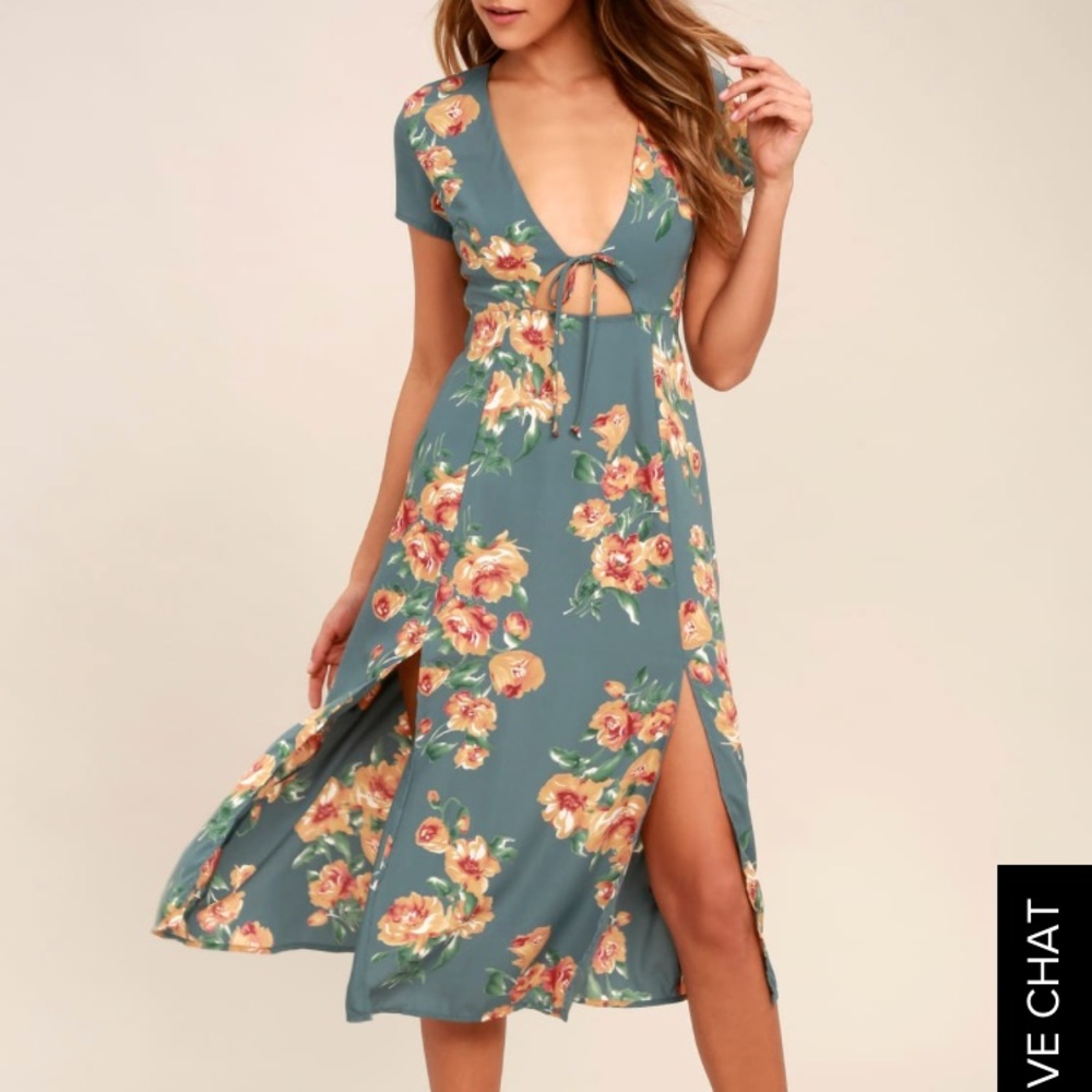 Lulu's best day of my life dusty sage floral dress